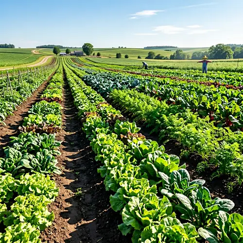 Verdant Vegetable Field | Sunny Day Scenery