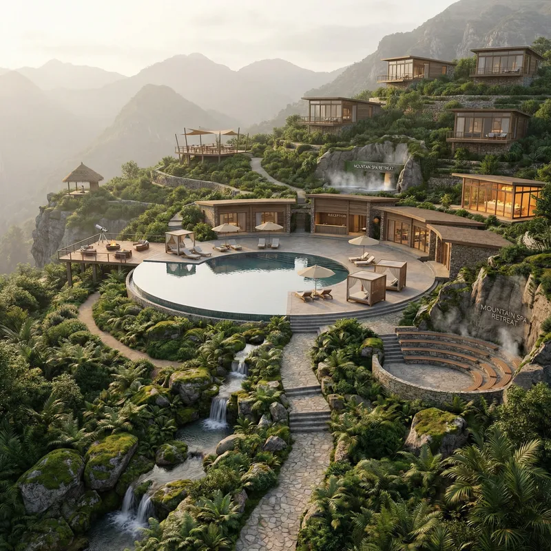Tranquil Mountain Resort | Nature-Embedded Luxury, Infinity Pool & Spa