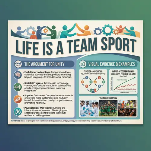 Life is a Team Sport - Academic Poster Promoting Unity and Cooperation