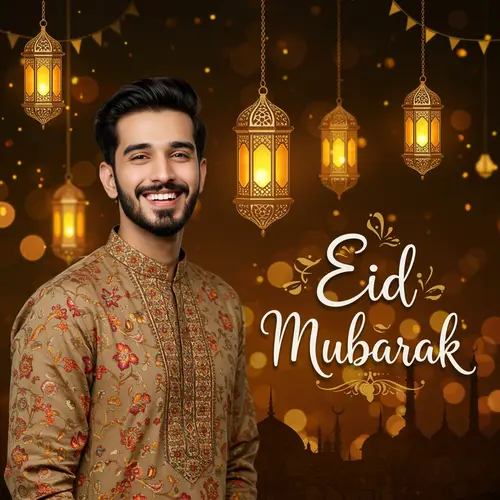 Eid Mubarak Greetings with My Picture