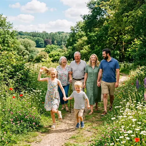 Happy Caucasian Family Stroll in Nature | Quality Time Outdoors