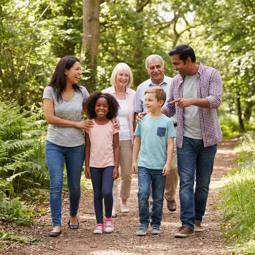 Multicultural Family Enjoying Nature Together