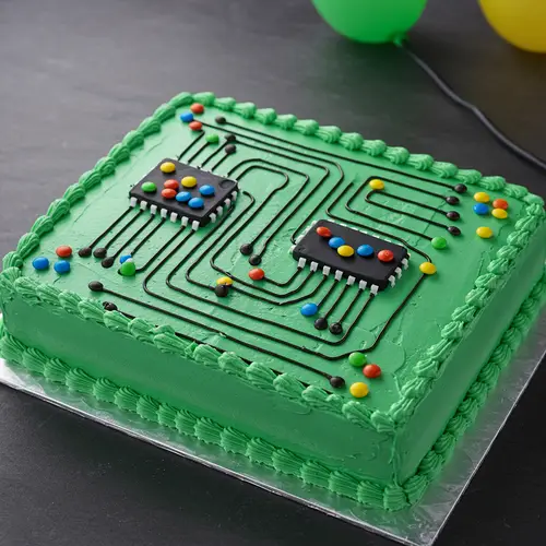 Circuit Board Birthday Cake