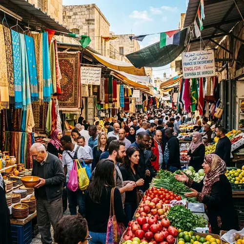 Vibrant Market Buzz: Diverse Colors Communicate Stories