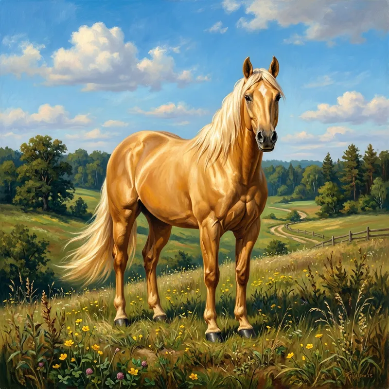 Beautiful Palomino Horse - Elegance in Nature
