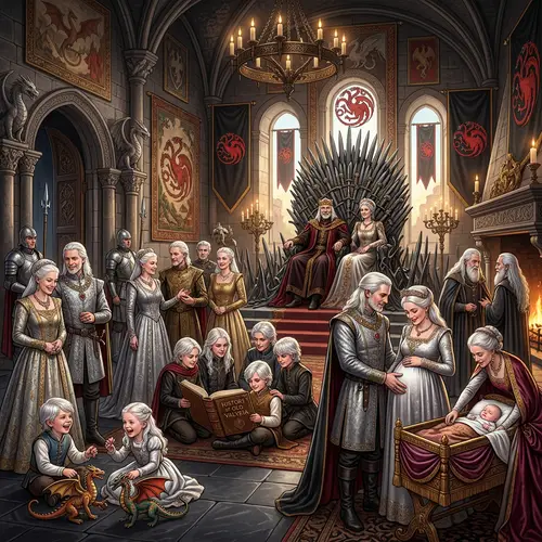 Valyrian Royal Family in Throne Room | Grandeur and Beauty