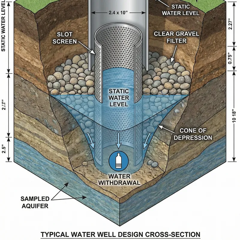 Water Well Structure: Slot Screen & Gravel Filter Overview
