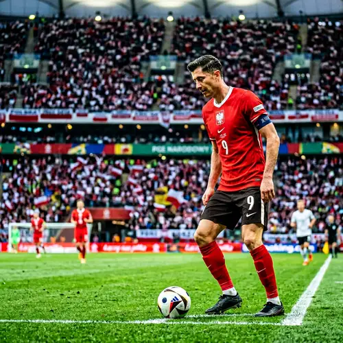 Professional Football Athlete on Field - Robert Lewandowski