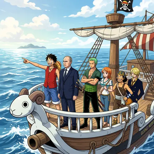 One Piece Crew Welcomes Putin on Going Merry