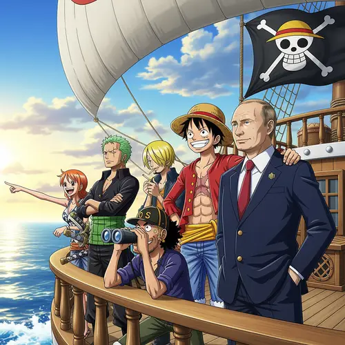 One Piece Crew Welcomes Putin on Going Merry