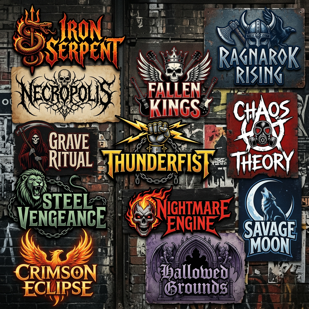 Fictitious Rock and Metal Band Logos | Unique Styling and Themes