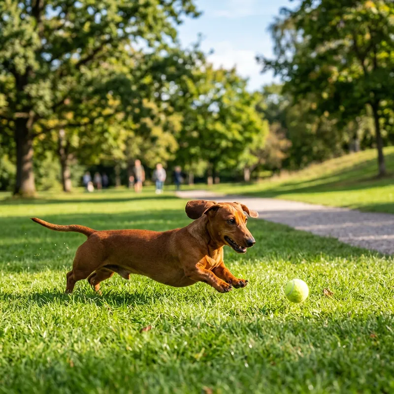 Cute Dachshund: Adorable Sausage Dog in the Park Cute Dachshund: Adorable Sausage Dog in the Park