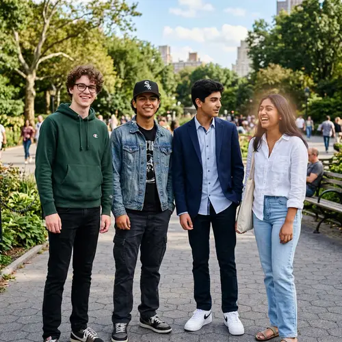 Fashionable Teenagers with an Innocent Twist