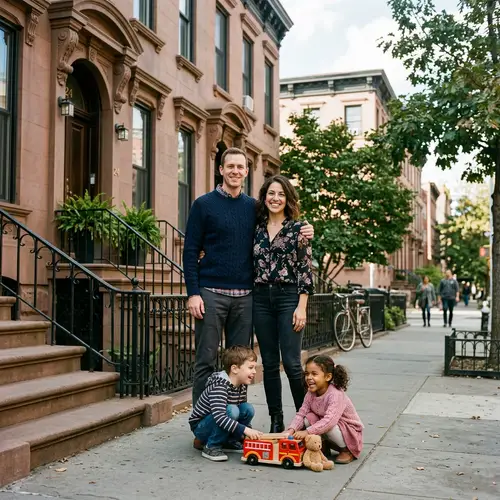 Family Portrait in Urban Setting | Popular TV Sitcom Characters