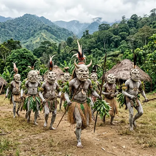 Asaro Tribe Dance in Papua New Guinea
