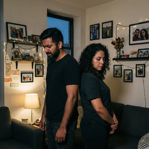 Emotional Breakup Scene: Sad Couple in Melancholic Setting