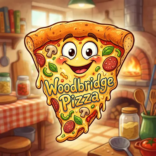 Whimsical Woodbridge Pizza Illustration