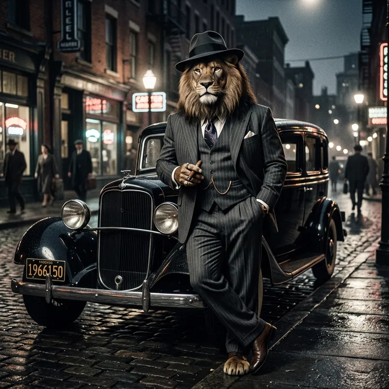 Gangster Lion Art and Merchandise