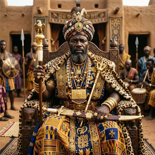 Medieval African King in Traditional Regalia