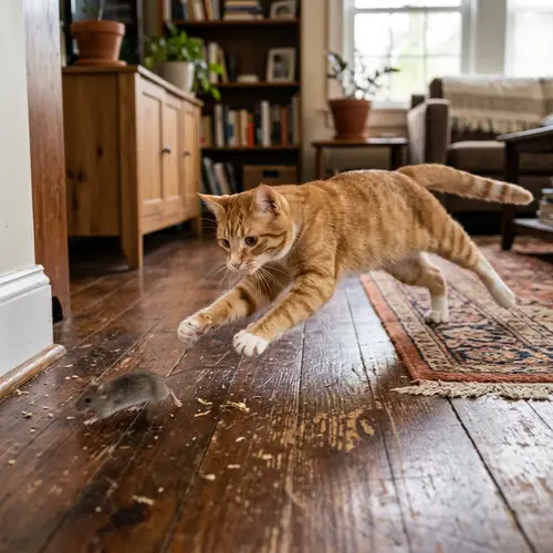 Playful Cat Chasing Mouse - Exciting Cat and Mouse Chase