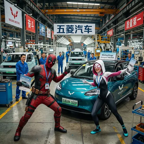 Spider Gwen & Deadpool: Superheroes at Wuling Motor