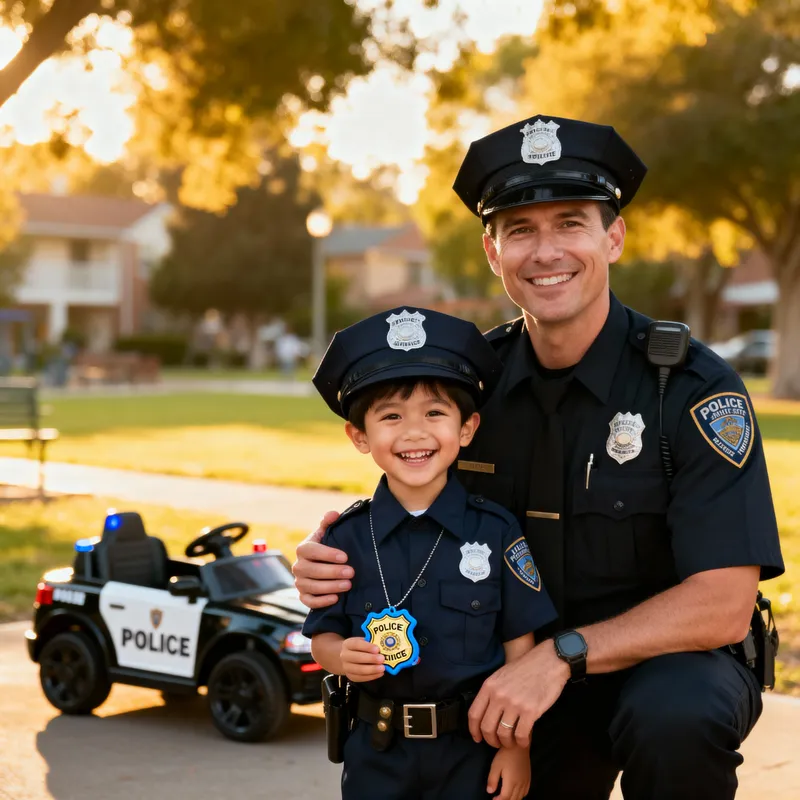 Kid with Police Officer - A Heartwarming Moment