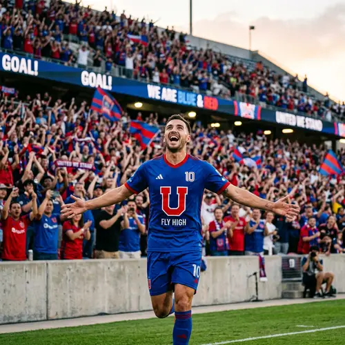 Victorious Soccer Player Celebration | Blue and Red Team