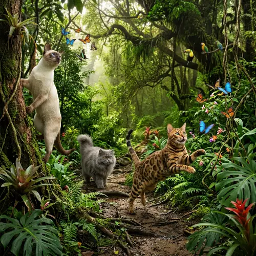Adventure of 3 Cats in a Jungle
