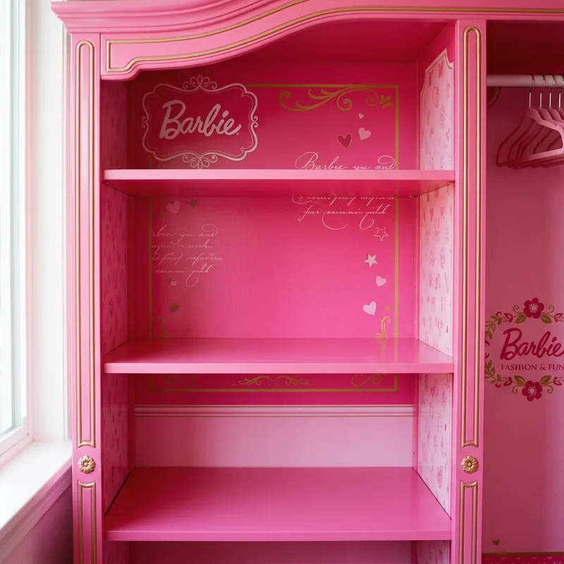Empty Pink Shelf in Barbie Style Wardrobe