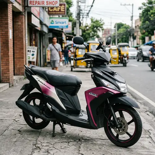 Mio I 125 Scooter - Black & White Magenta Faded Color