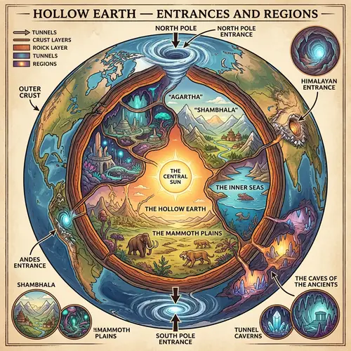 Hollow Earth: Entrances and Regions Overview