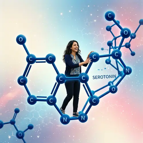 Middle-Eastern Woman in Serotonin Molecule | Curiosity & Wonder