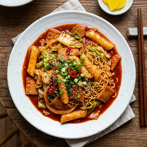 Delicious Dduk Bok Ki with Rice Cake and Fish Cake