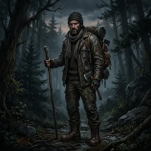 Dark and Mysterious Figure | Wilderness Survival Concept Art