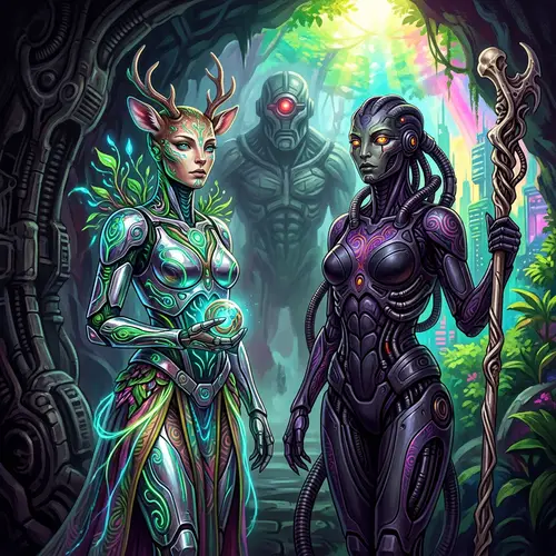 Avant-Garde Cyberpop Golem Wives Art | Digital Painting