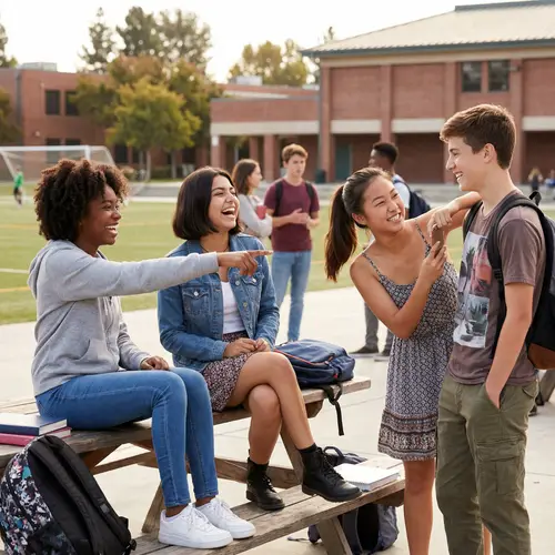 High School Friends Laughing Together | Diverse Group Fun