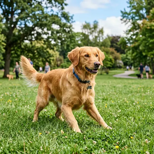 Playful Dog in Grassy Park | Ready for Adventure and Play