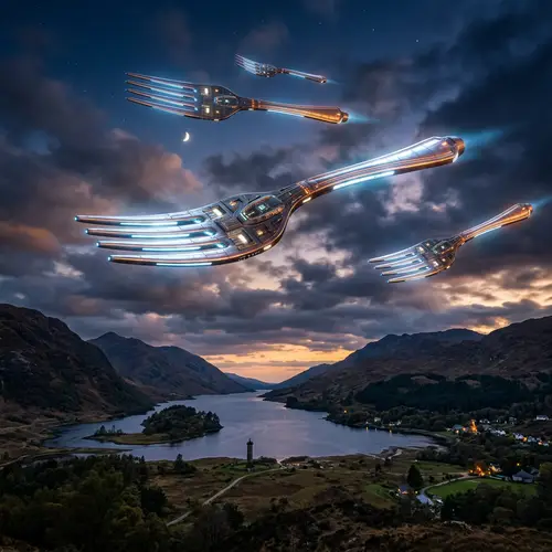 Fork-shaped UFOs: Unusual Sight in the Sky