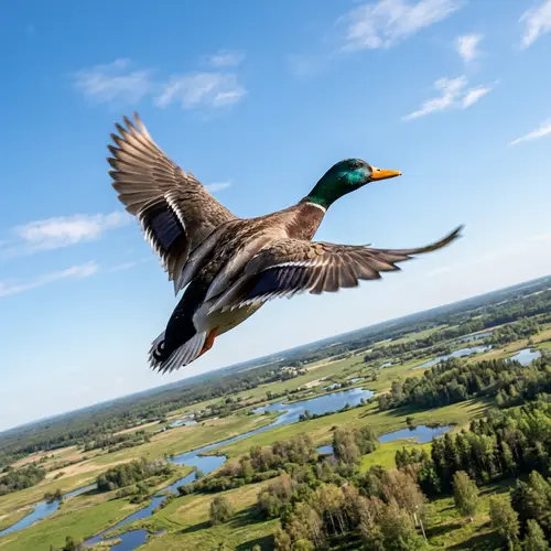Duck Flight: Essence of Freedom and Adventure in the Open Sky