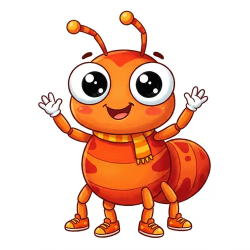 Adorable Large Ant for Kids - Bright, Smiling & Cute