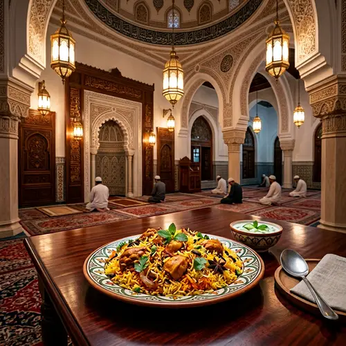 Vibrant Biryani & Elegant Mosque Interior | Food & Architecture