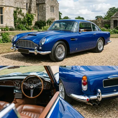 Coche Clásico Azul Cobalto Brillante - Detalles Exclusivos