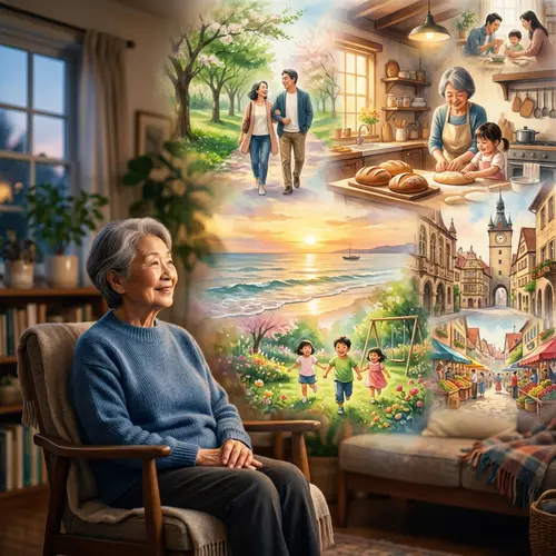 Nostalgic Memories Tapestry | Asian Woman's Dreamscapes