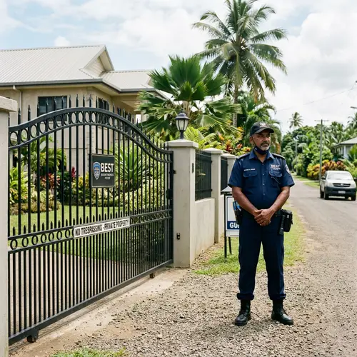 Fiji Indian Officer Protecting Home Security