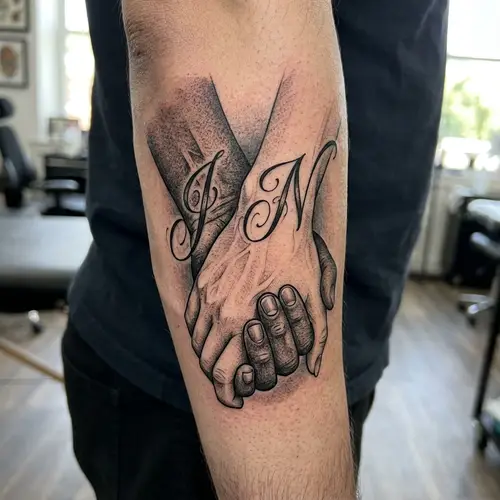 Intertwined Diversity Tattoo Design | 'J' 'N' Initials