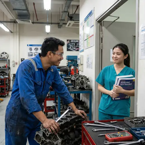 Filipino Automotive Instructor and Singaporean Nursing Student