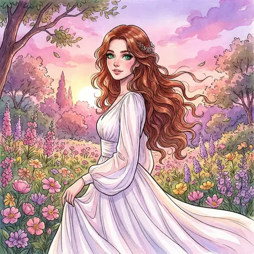 Radiant Woman in a Dreamy Garden Setting
