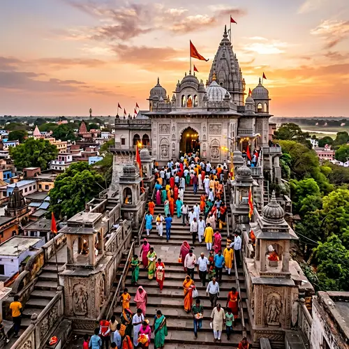 Hanuman Gahri Temple: Panoramic View at Sunset in Ayodhya