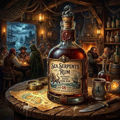 Fantasy Art: Captivating Bottle of Rum