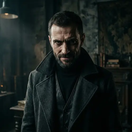 Sinister Villain Character with Dark Attire